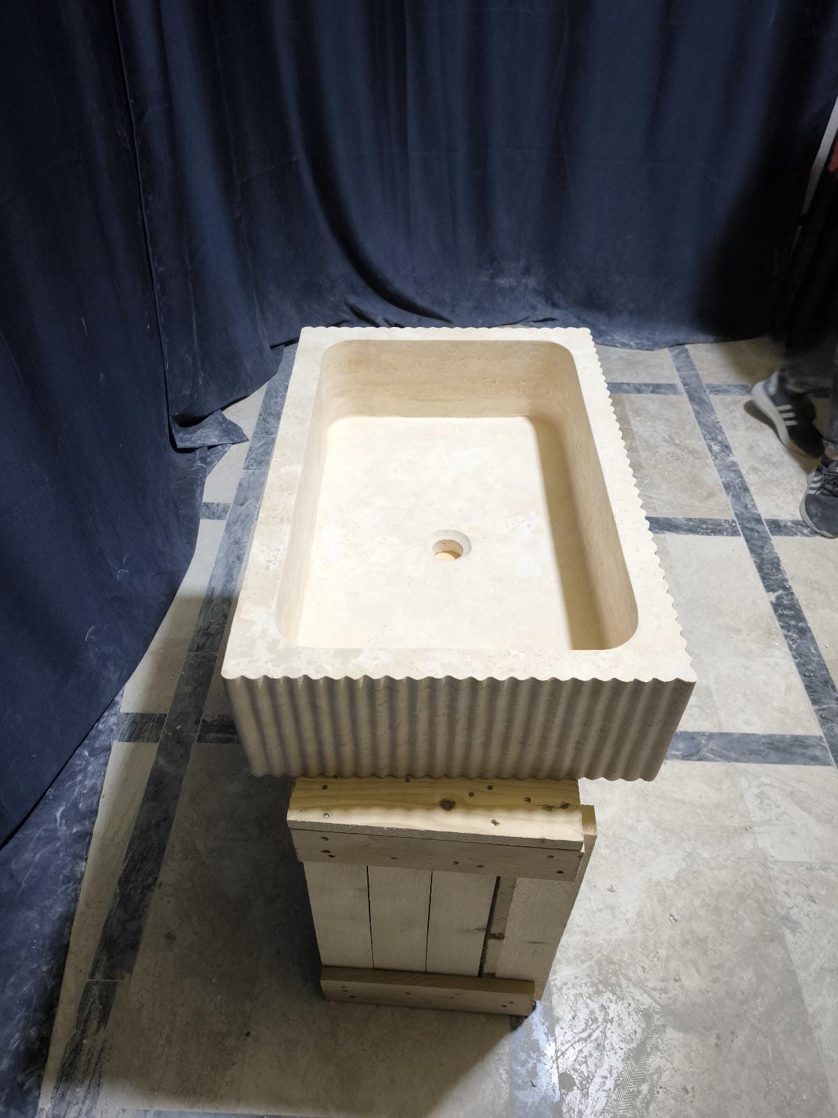 Travertine Fluted Sink