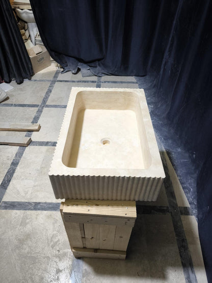Travertine Fluted Sink