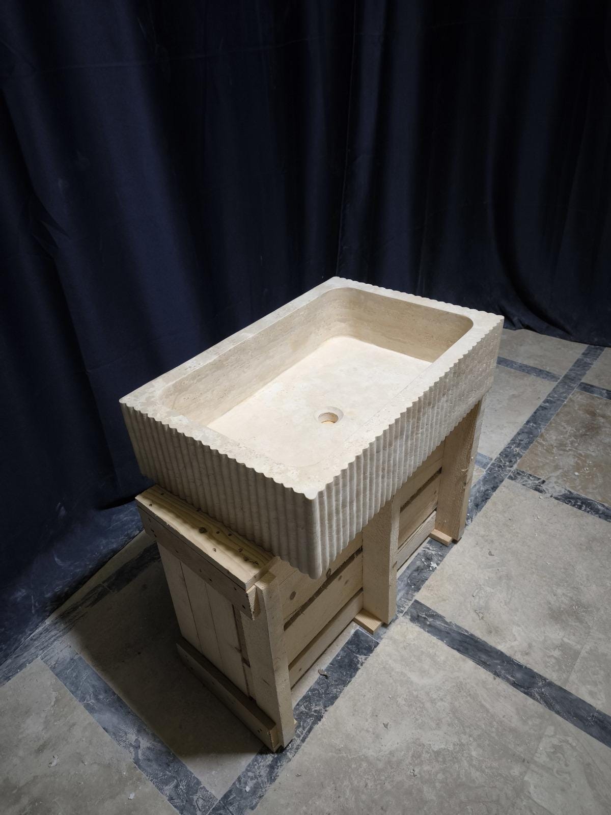 Travertine Fluted Sink