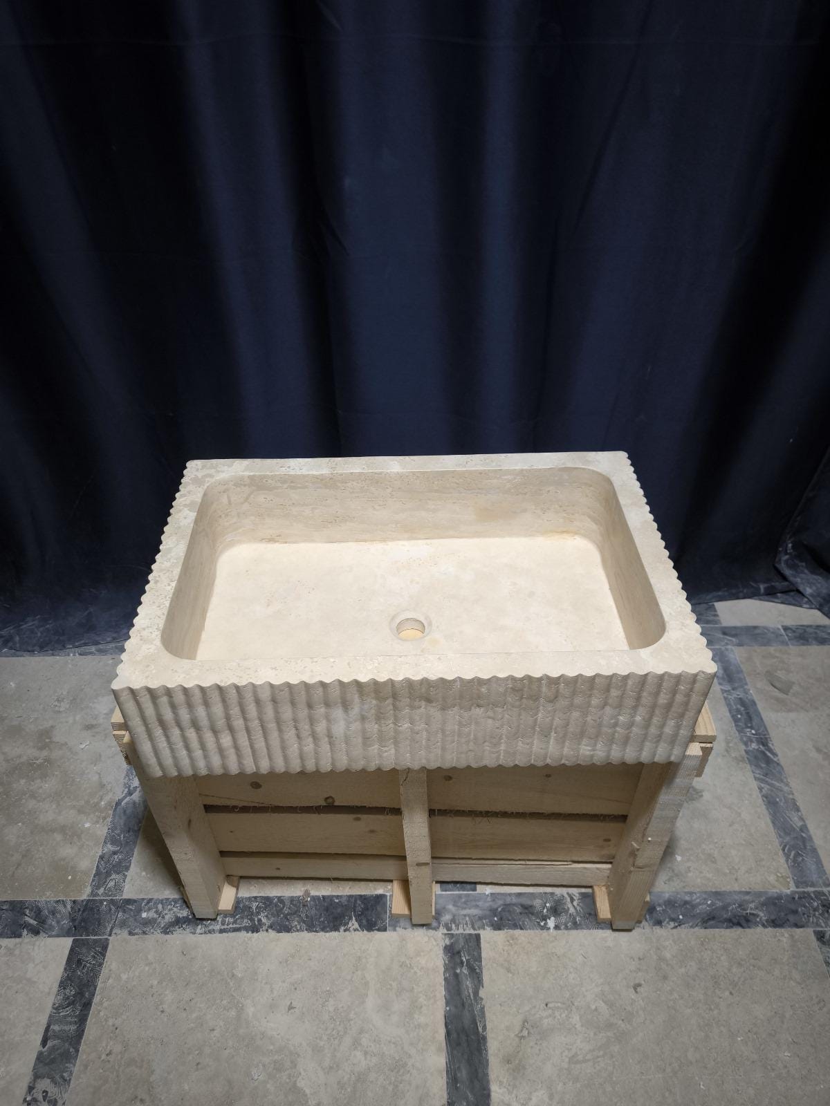 Travertine Fluted Sink