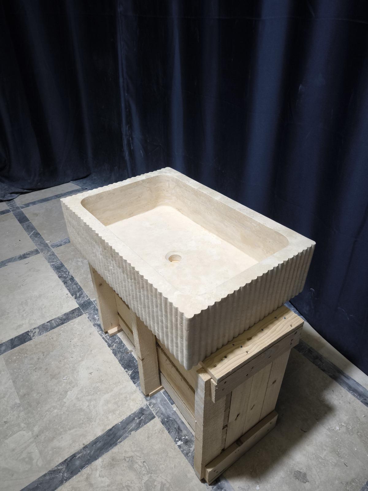 Travertine Fluted Sink