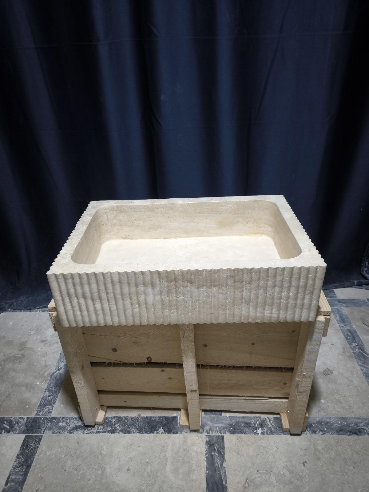 Travertine Fluted Sink