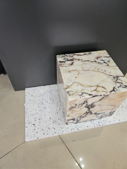 Calacatta Viola Marble Plinth Side Table