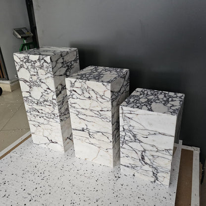Calacatta Viola Marble Plinth Table