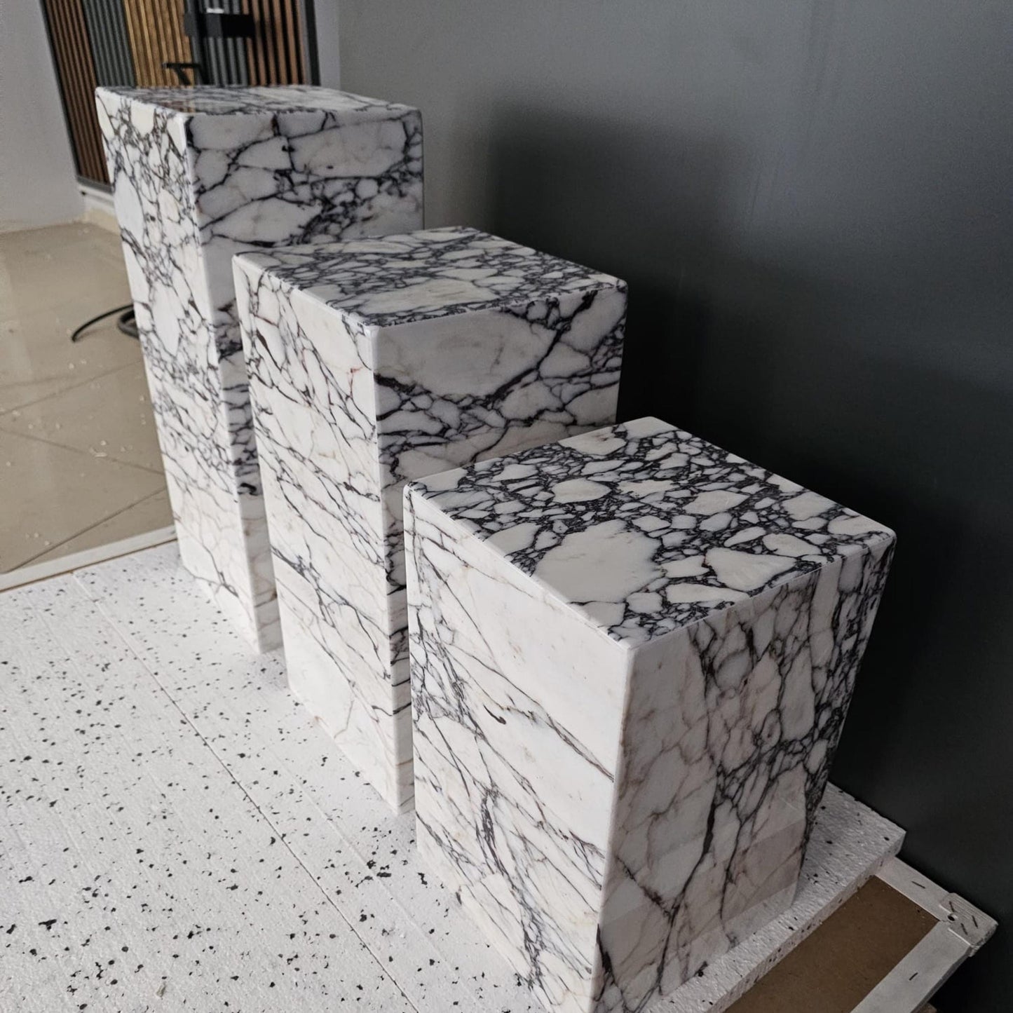 Calacatta Viola Marble Plinth Table