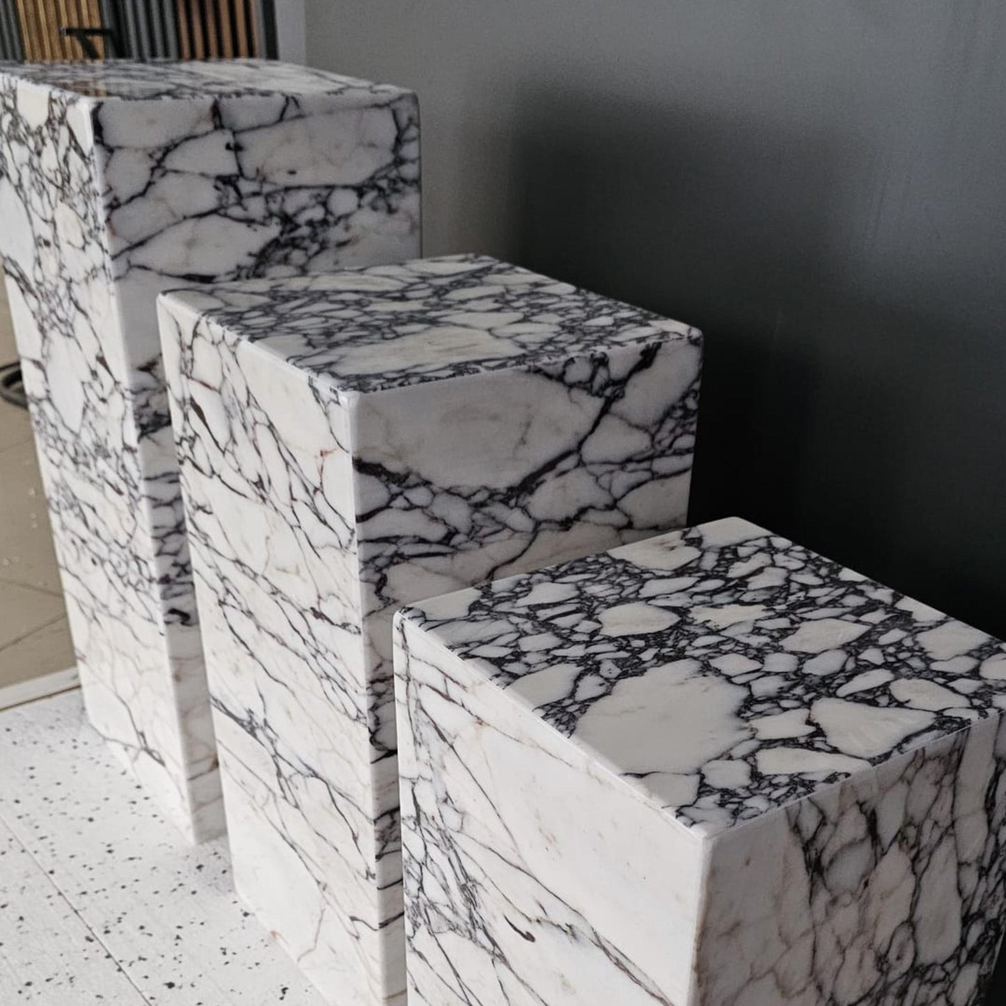 Calacatta Viola Marble Plinth Table
