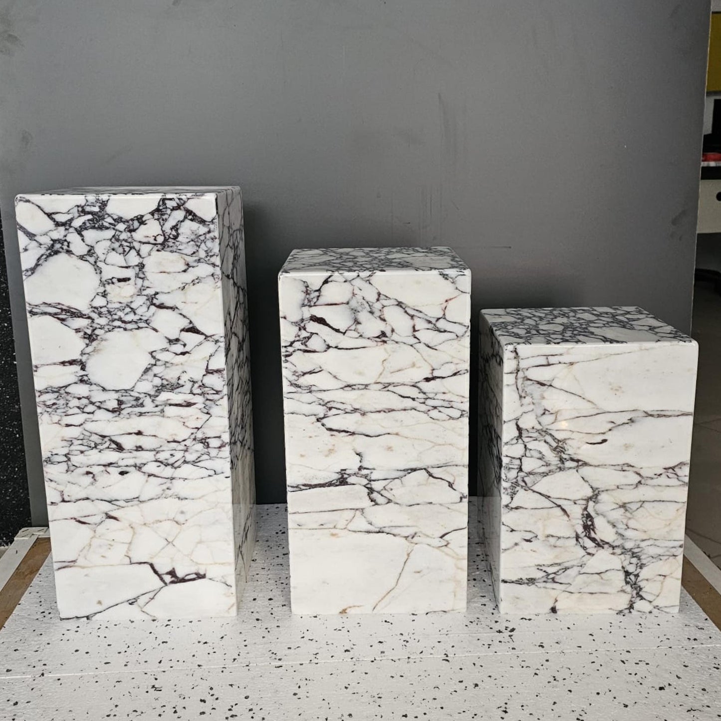 Calacatta Viola Marble Plinth Table
