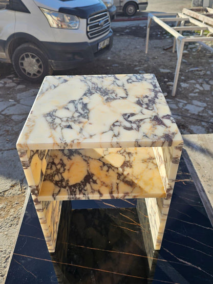 Calacatta Viola Marble Side Table