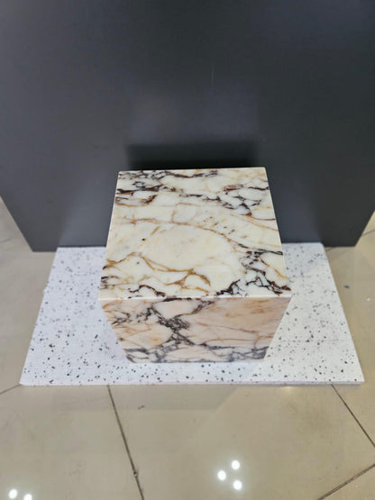 Calacatta Viola Marble Plinth Side Table