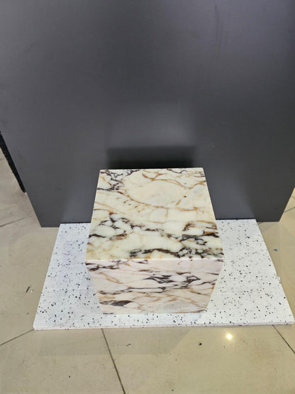 Calacatta Viola Marble Plinth Side Table