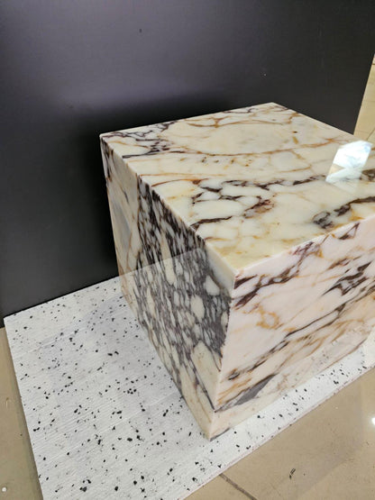 Calacatta Viola Marble Plinth Side Table