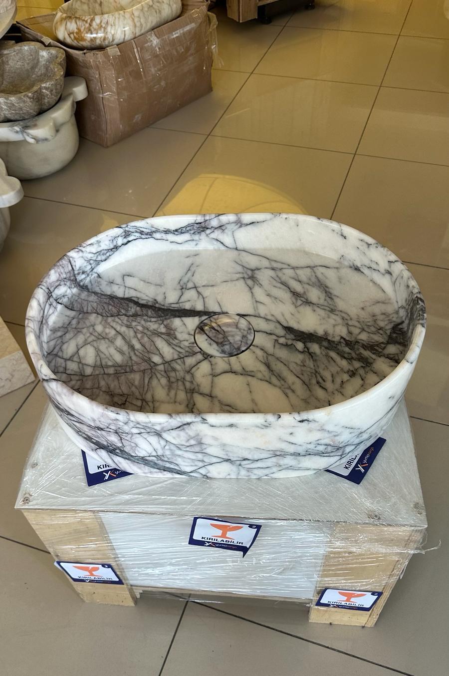 Lilac Marble Oval Sink