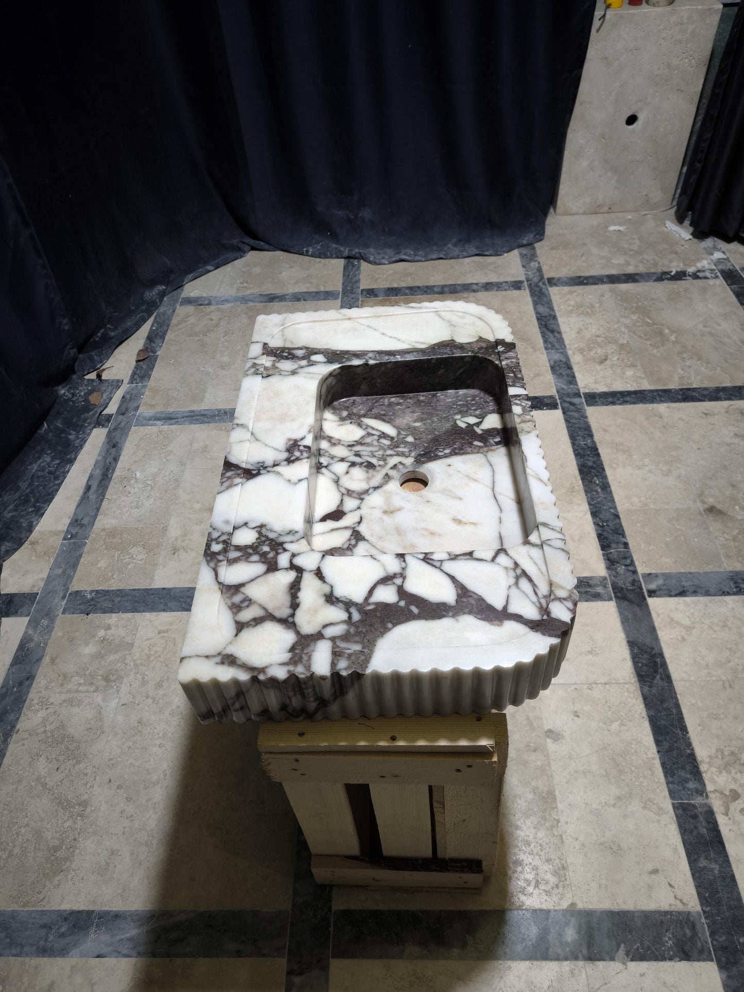 Handmade Calacatta Viola & Monet Marble Sink
