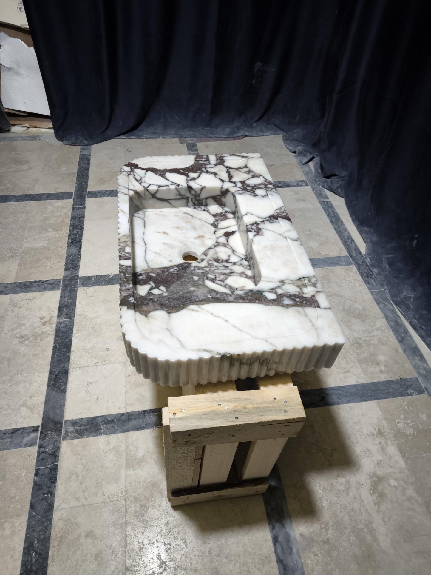 Handmade Calacatta Viola & Monet Marble Sink