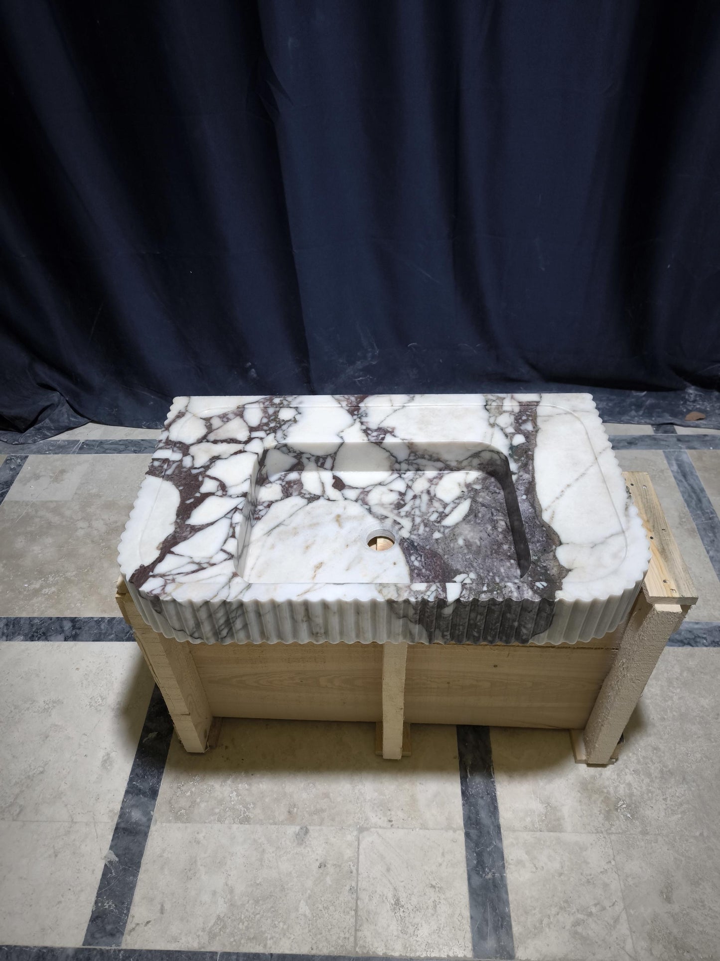 Handmade Calacatta Viola & Monet Marble Sink