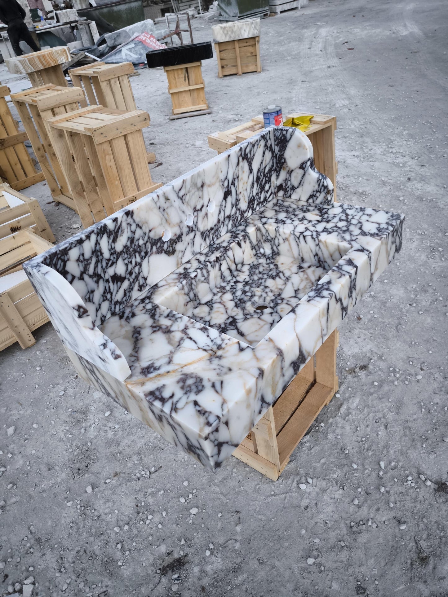 Calacatta Viola Marble Sink