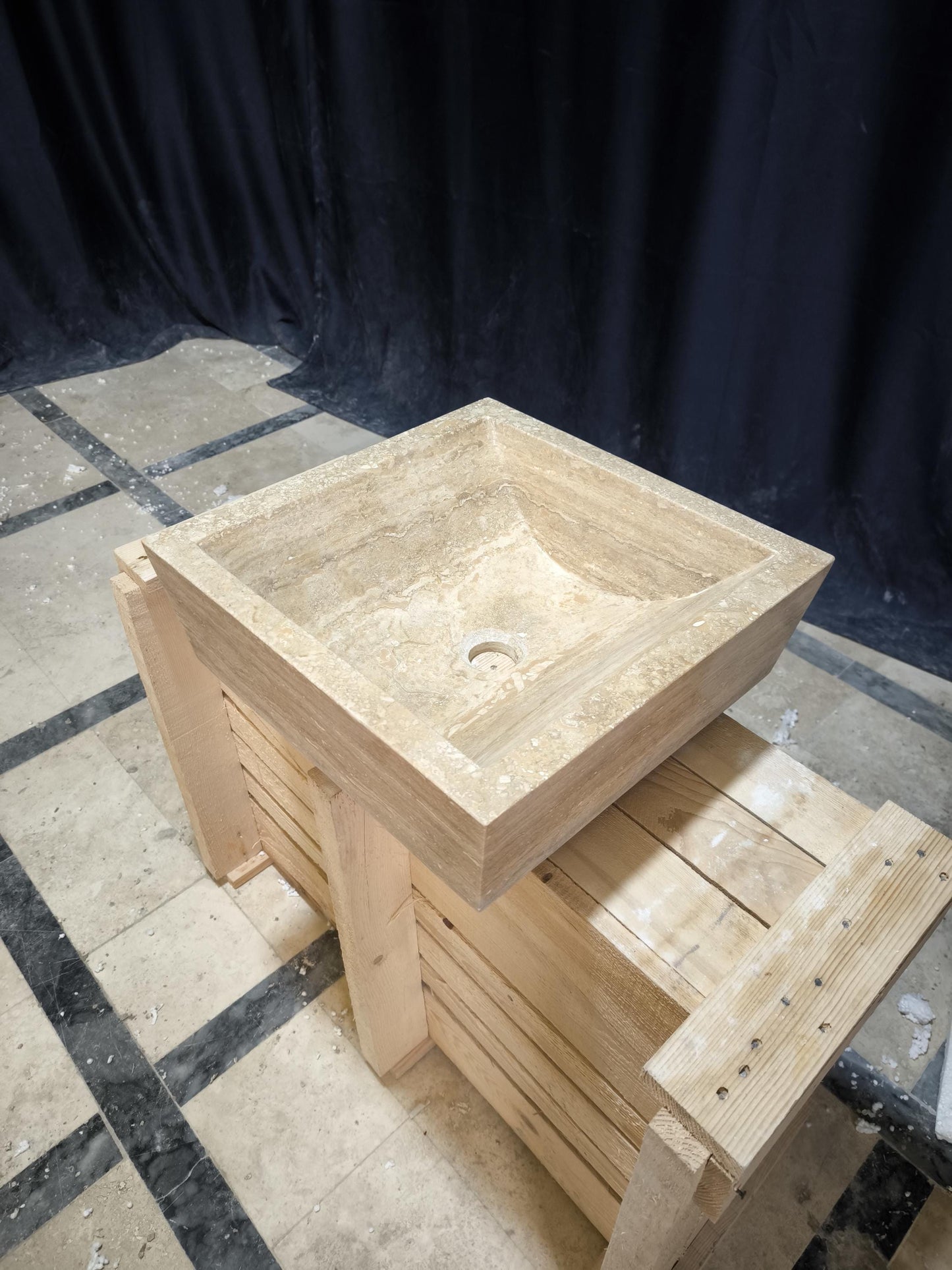 Travertine Square Sink