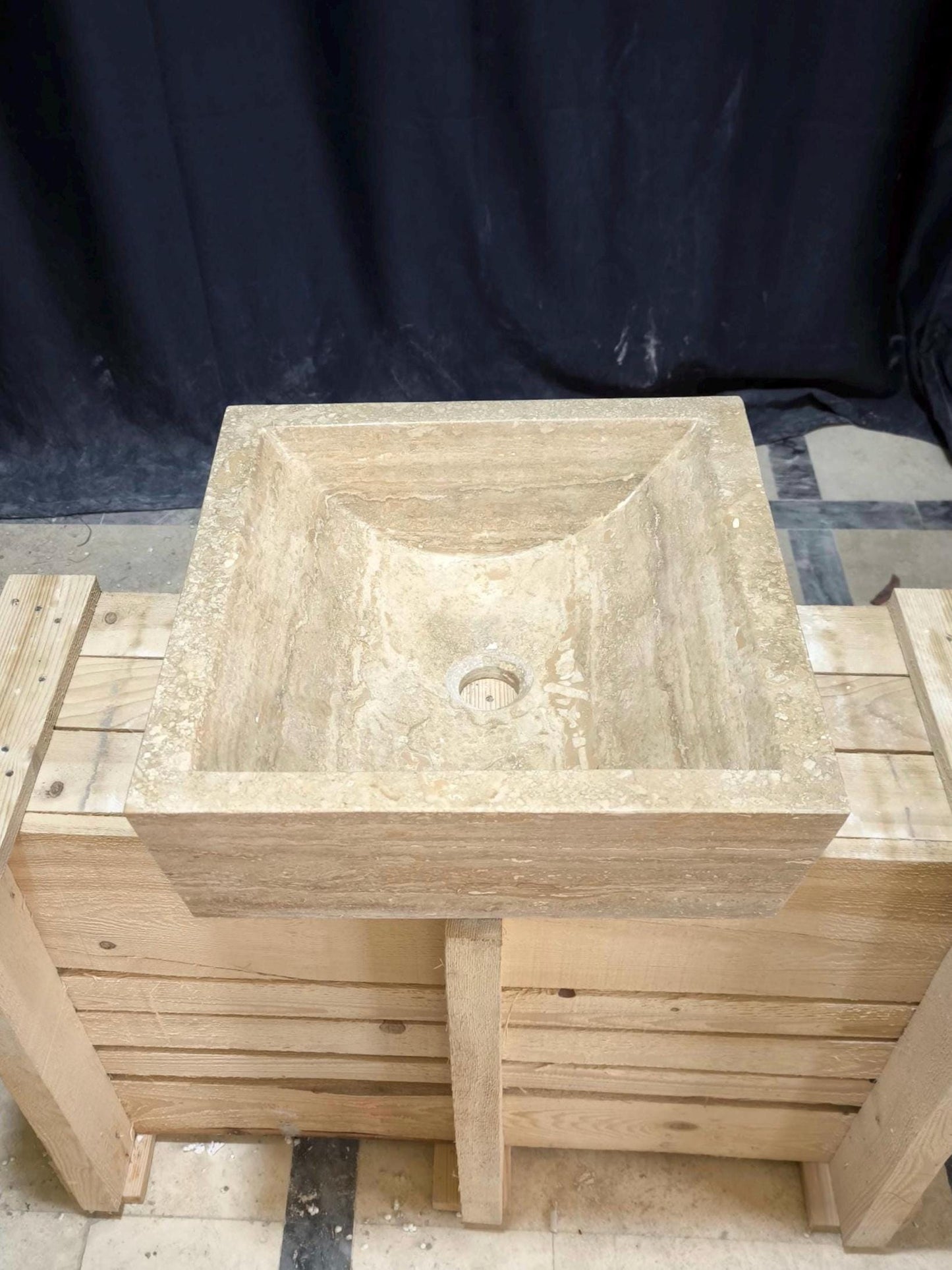 Travertine Square Sink
