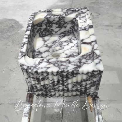 Calacatta Viola Fluted Marble Sink