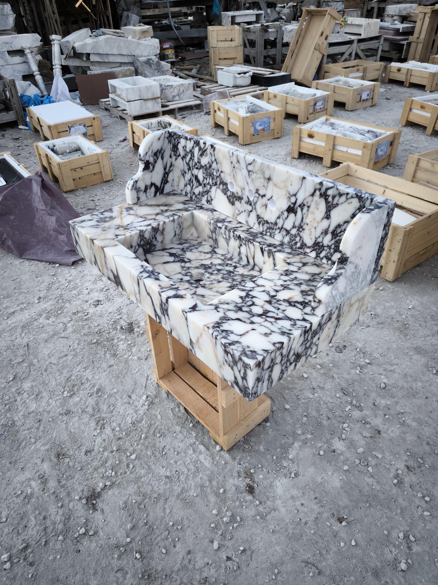 Calacatta Viola Marble Sink