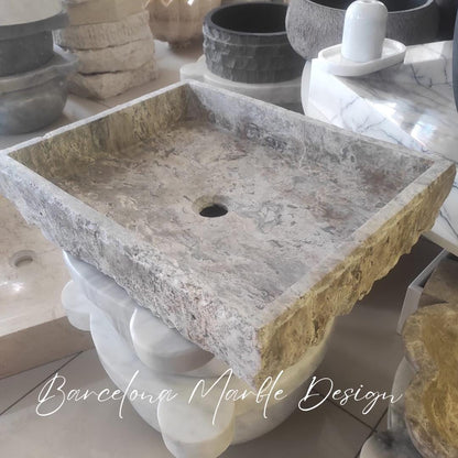 Silver Travertine Thin Edge Sink