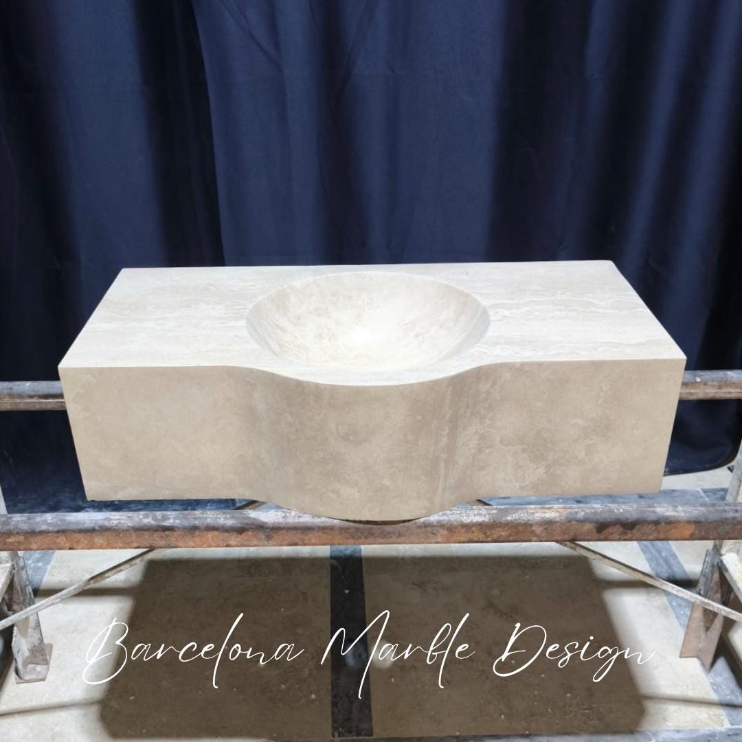 Handmade Travertine Bathroom Sink