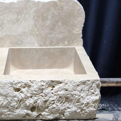 Travertine Sink with Backsplash