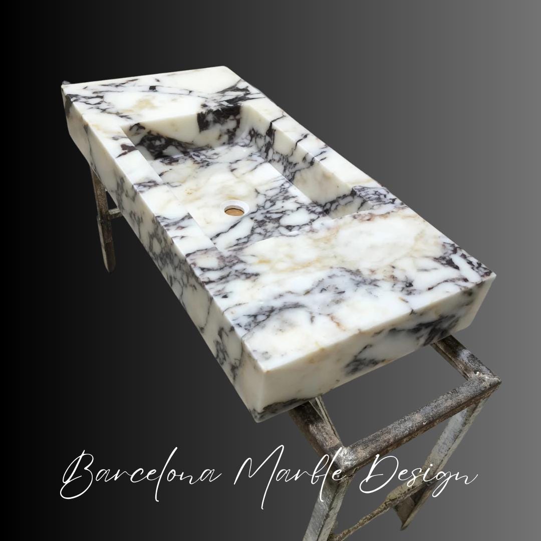 Calacatta Viola Marble Wall-Mounted Sink