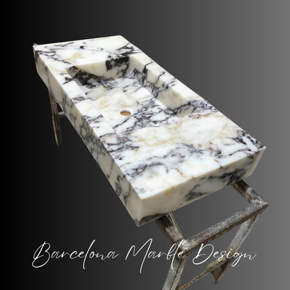 Calacatta Viola Marble Wall-Mounted Sink