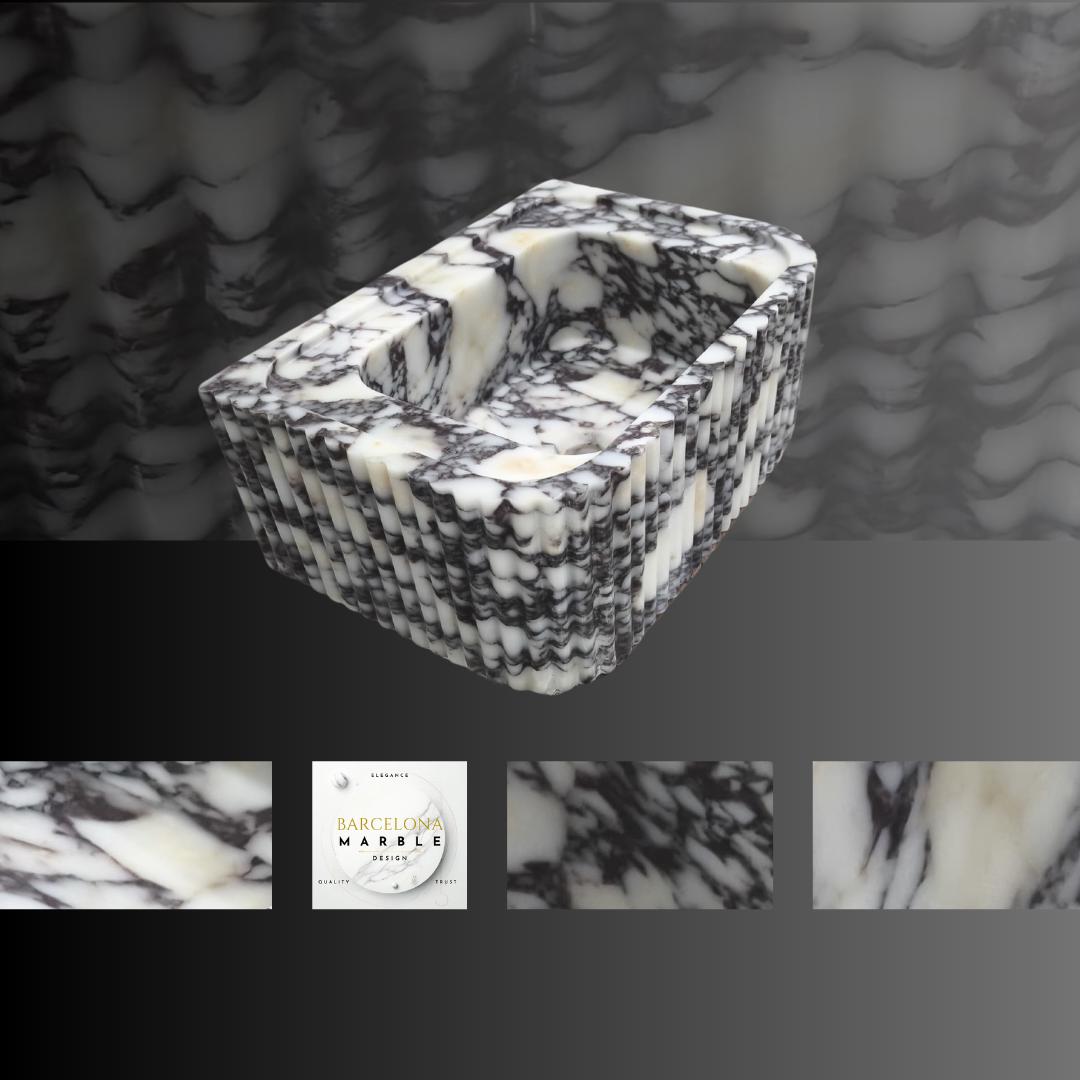 Calacatta Viola Fluted Marble Sink
