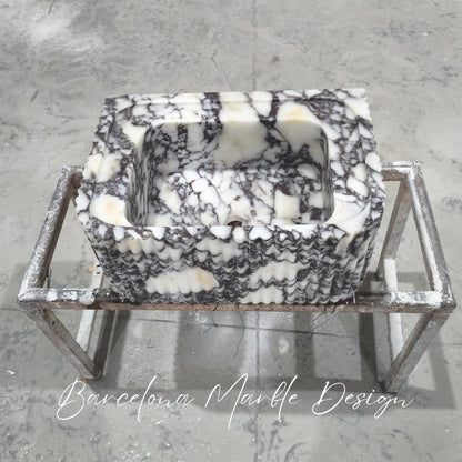 Calacatta Viola Fluted Marble Sink