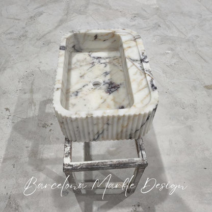 Calacatta Gold Fluted Sink