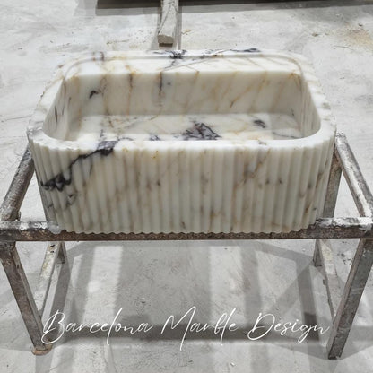 Calacatta Gold Fluted Sink