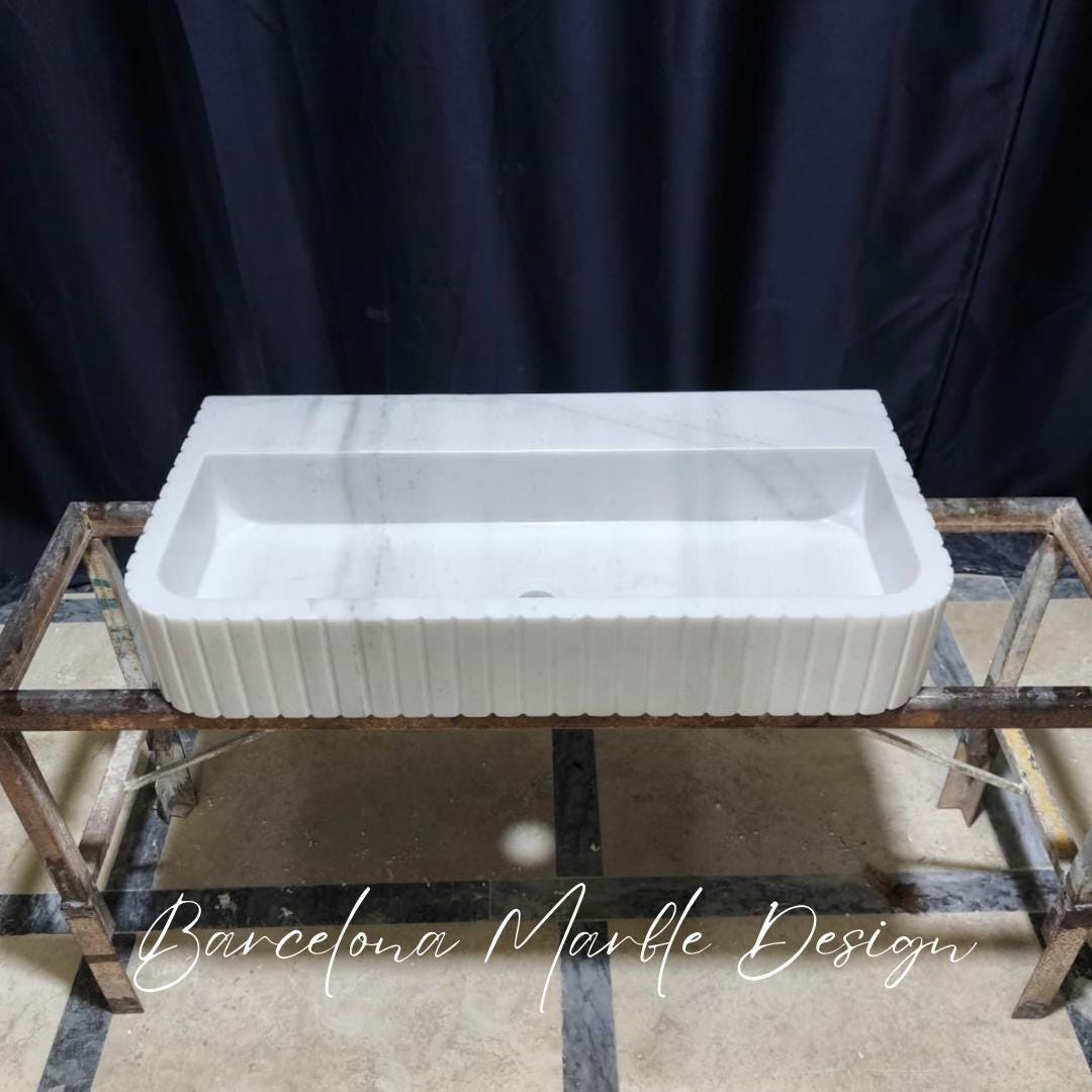 White Carrara Marble Sink