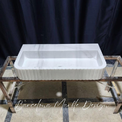 White Carrara Marble Sink