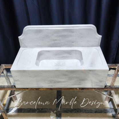 Carrara Marble Sink with Backsplash