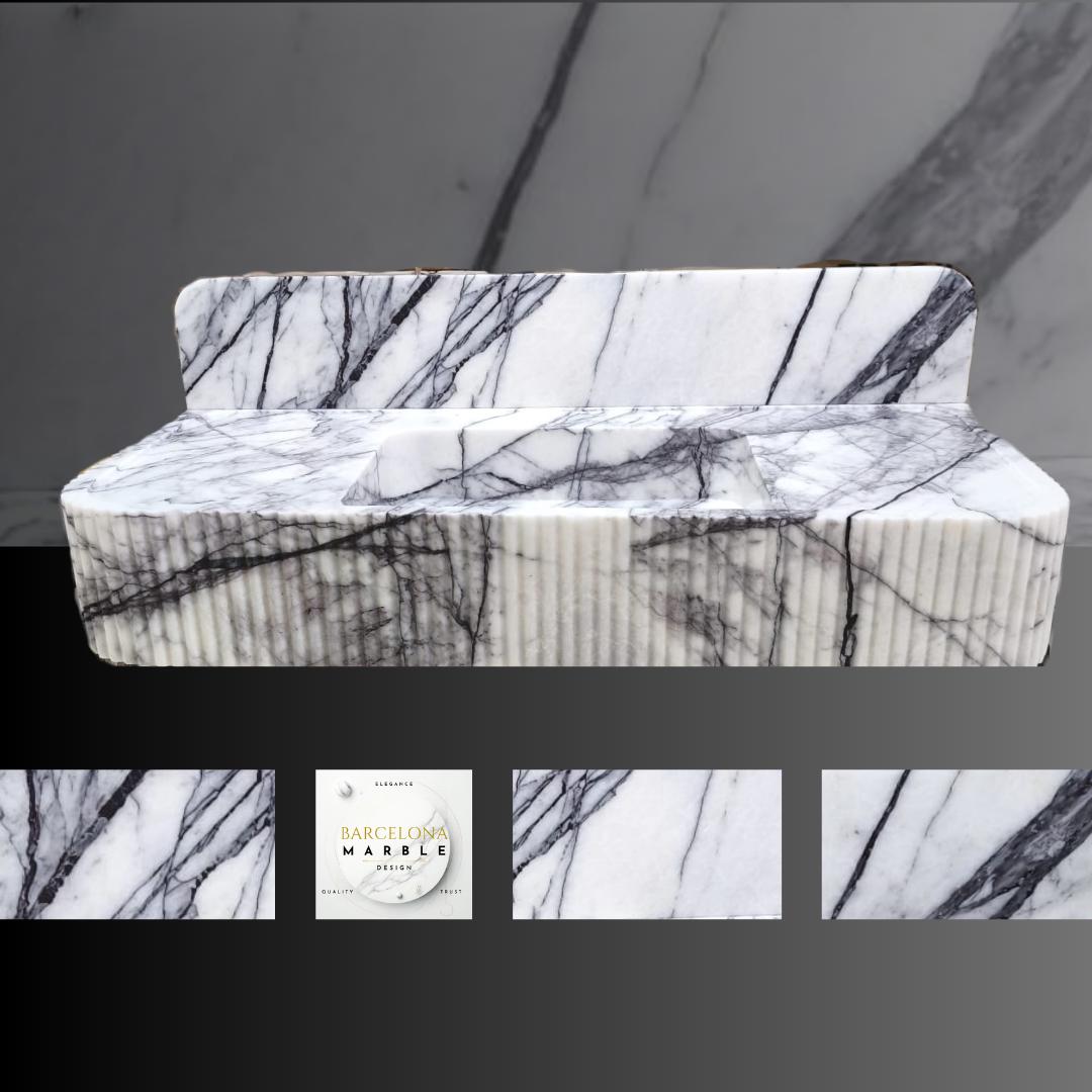 Lilac Marble Sink with Backsplash