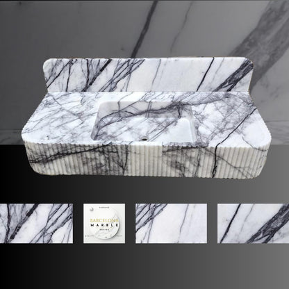 Lilac Marble Sink with Backsplash