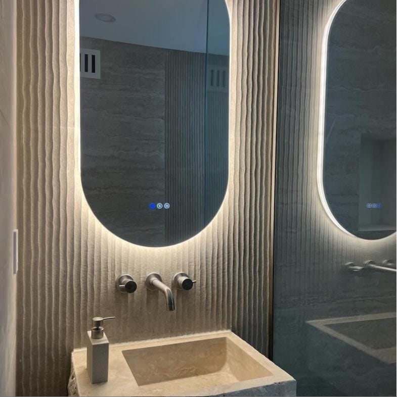 Handmade Travertine Wall-Mounted Sink