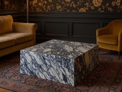 Calacatta Viola Marble Plinth Coffee Table
