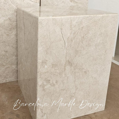 Beige Marble Plinth Table