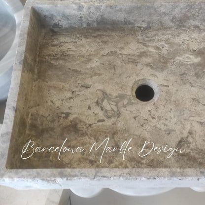 Silver Travertine Thin Edge Sink