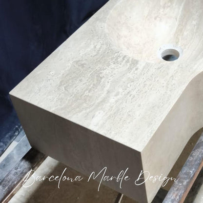 Handmade Travertine Bathroom Sink