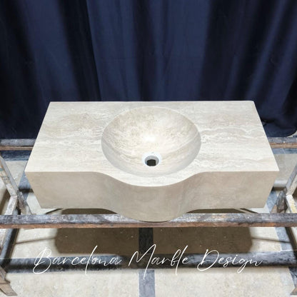 Handmade Travertine Bathroom Sink