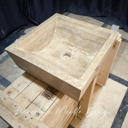 Travertine Square Sink