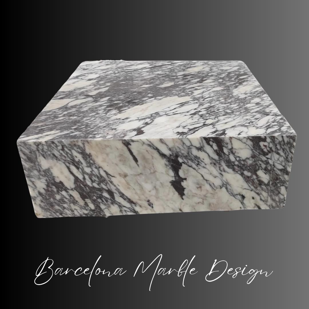 Calacatta Viola Marble Plinth Coffee Table