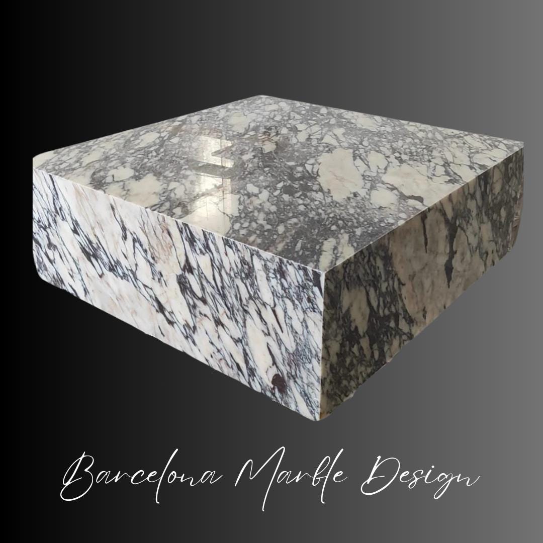 Calacatta Viola Marble Plinth Coffee Table