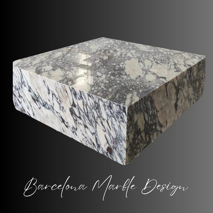 Calacatta Viola Marble Plinth Coffee Table