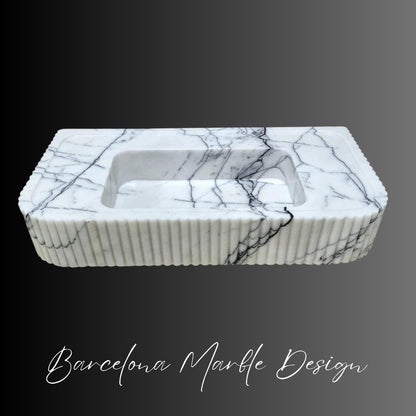 Lilac Marble Fluted Sink