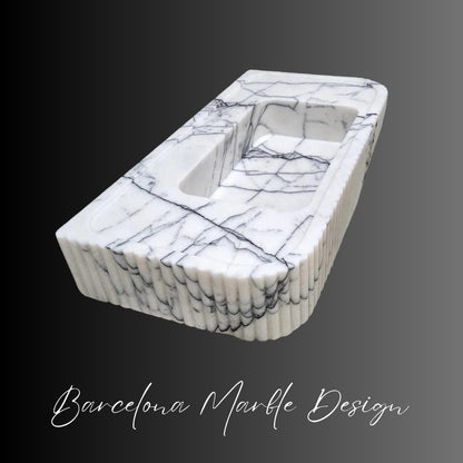 Lilac Marble Fluted Sink